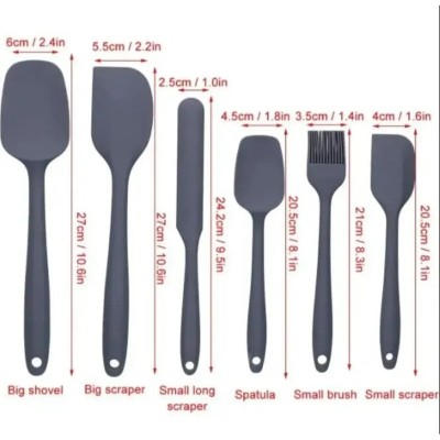 Isıya Dayanıklı Yanmaz Yapışmaz Silikon Spatula Seti 6 Parça